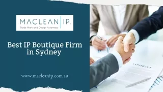 Best IP Boutique Firm in Sydney | Trademark Lawyer | Maclean IP