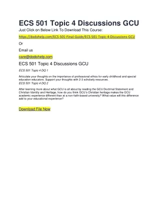 ecs 501 topic 4 discussions gcu just click