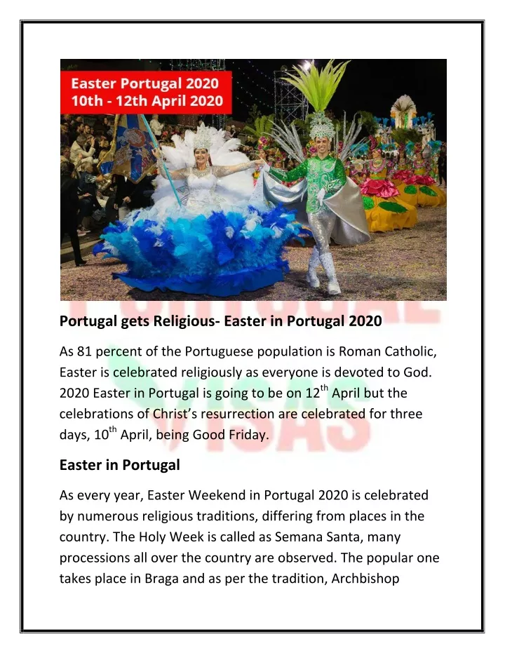 portugal gets religious easter in portugal 2020