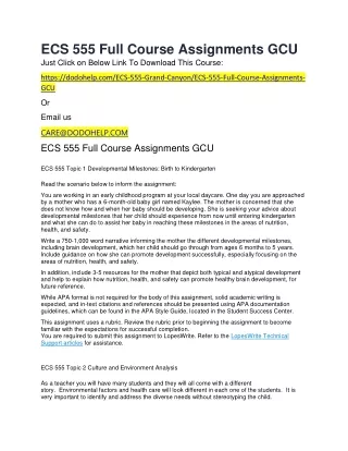 ecs 555 full course assignments gcu just click