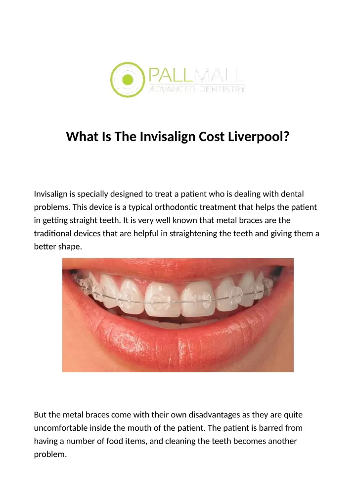 what is the invisalign cost liverpool