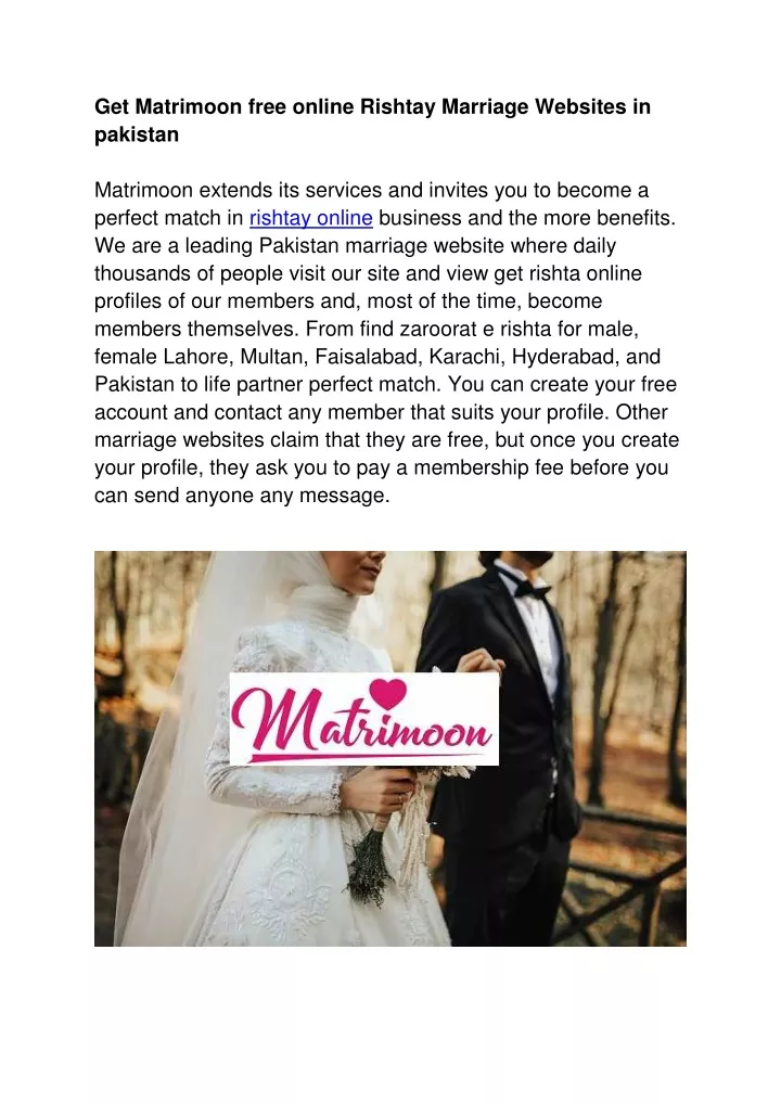 get matrimoon free online rishtay marriage