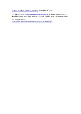 website to android application conversion