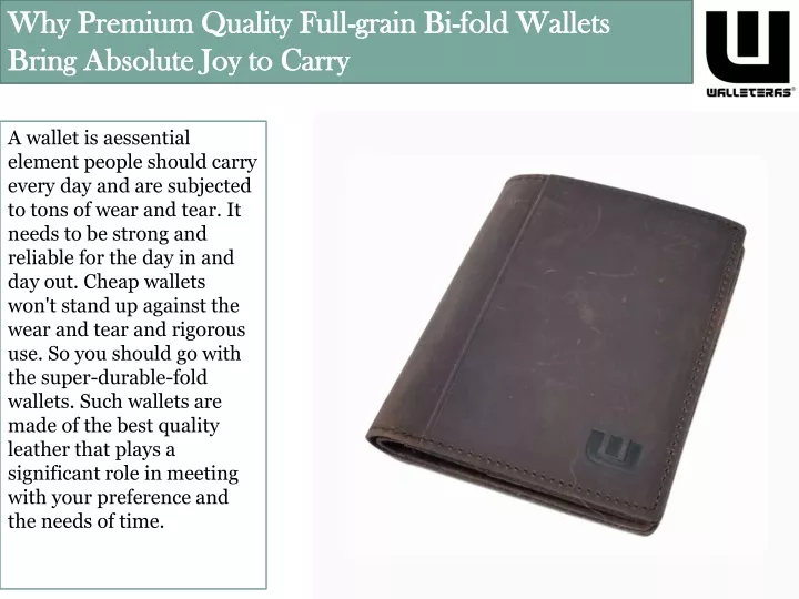 why premium quality full grain bi fold wallets