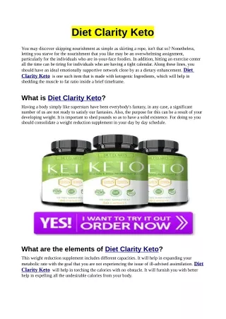 5 Solid Reasons To Avoid Diet Clarity Keto