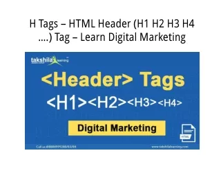 H (Header) Tags – HTML Header (H1 H2 H3 H4 ….) Tag – Learn Digital Marketing