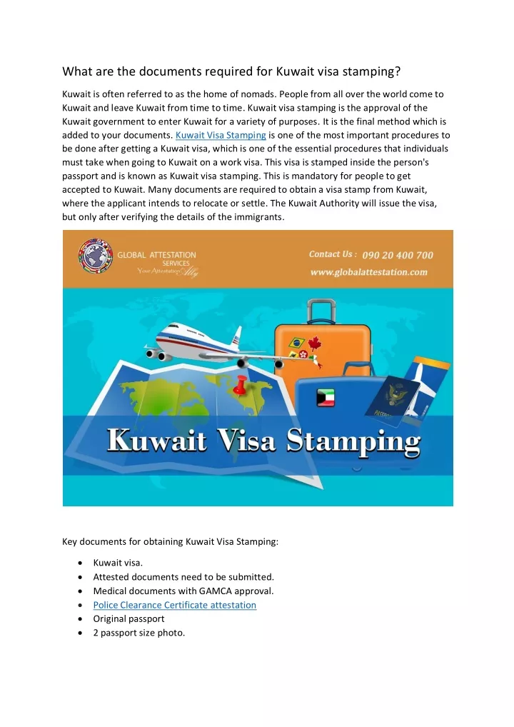 what are the documents required for kuwait visa