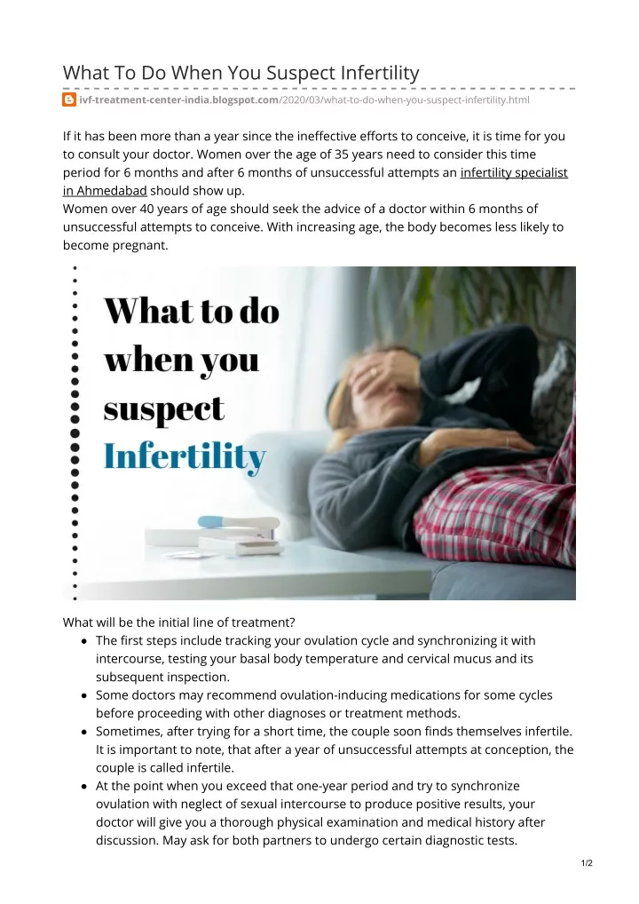 what to do when you suspect infertility