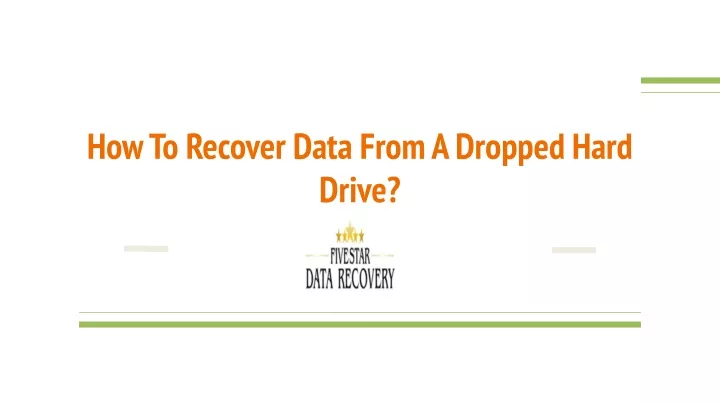 how to recover data from a dropped hard drive