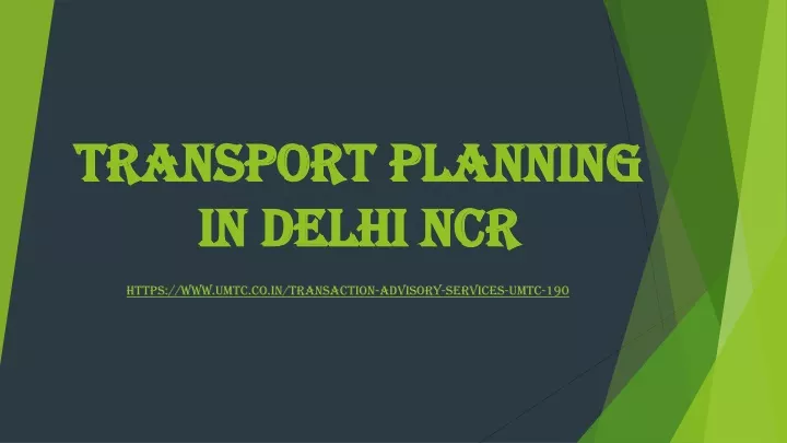 transport planning in delhi ncr