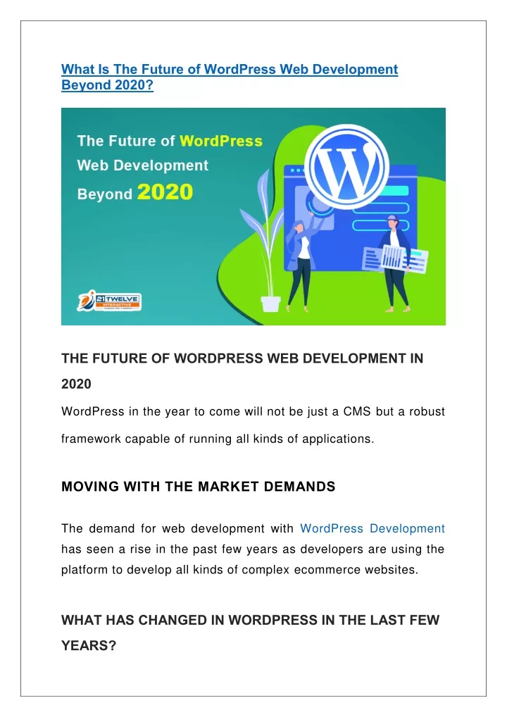 what is the future of wordpress web development