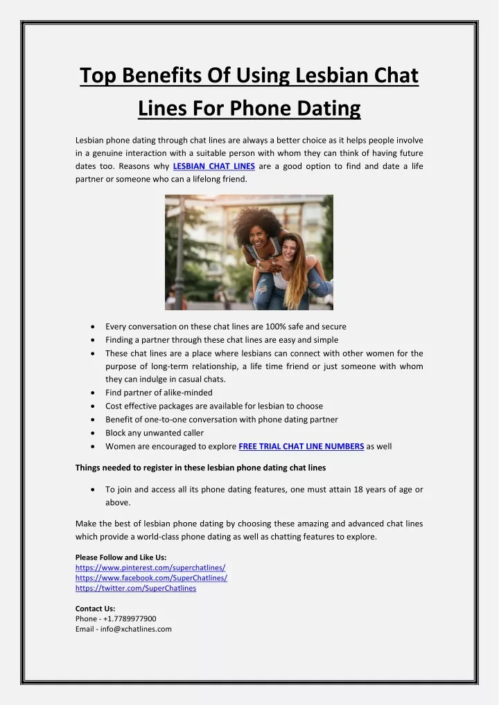 top benefits of using lesbian chat lines