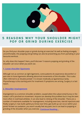 5 Reasons Why Your Shoulder Might Pop or Grind During Exercise
