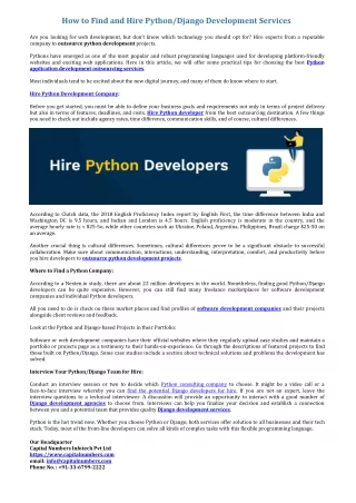 how to find and hire python django development