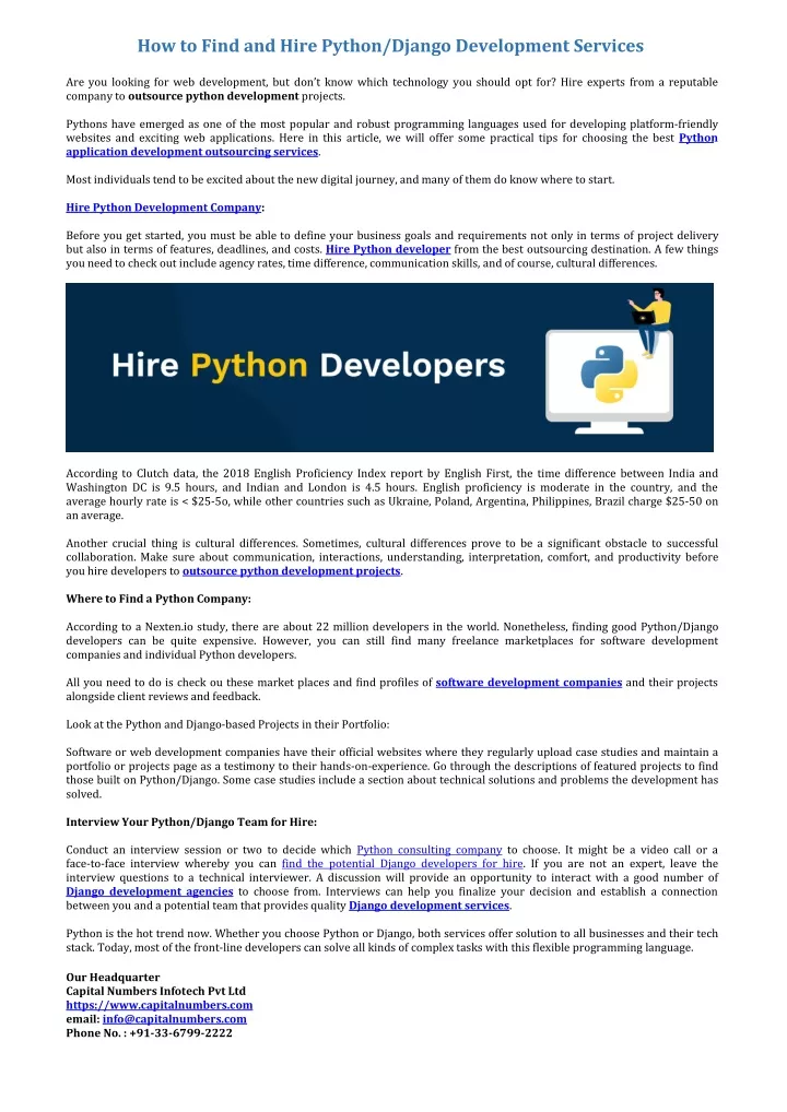 how to find and hire python django development