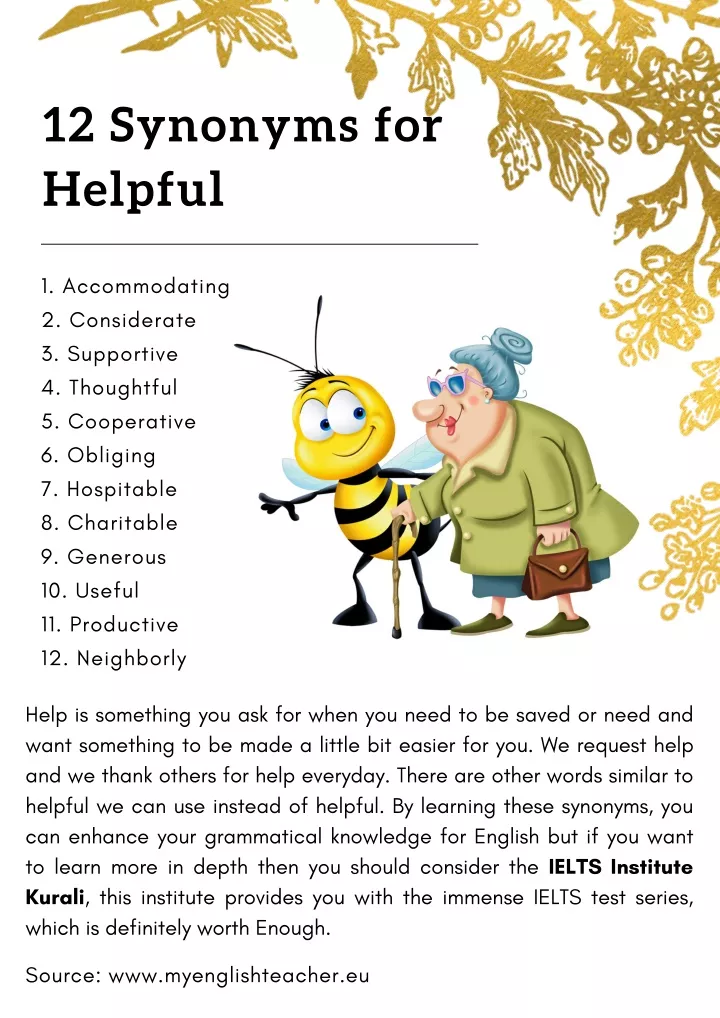 12 synonyms for helpful