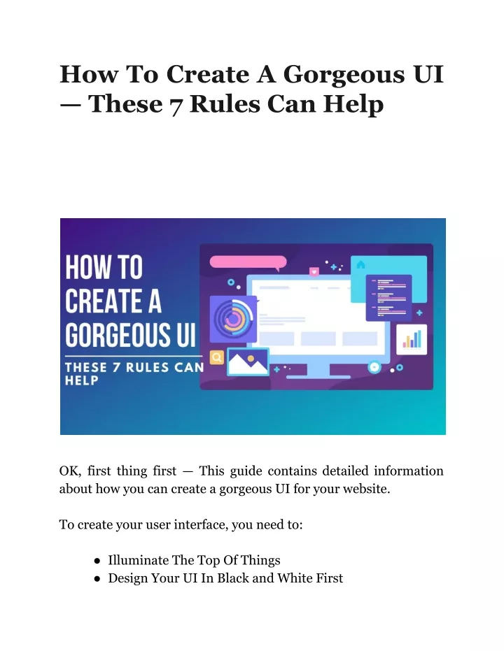 how to create a gorgeous ui these 7 rules can help