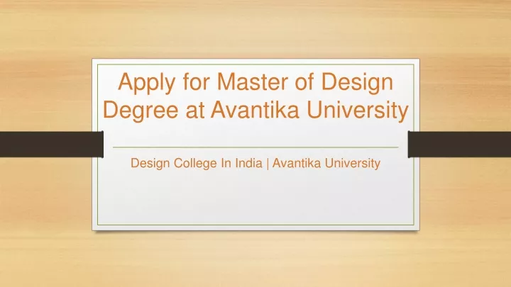 apply for master of design degree at avantika
