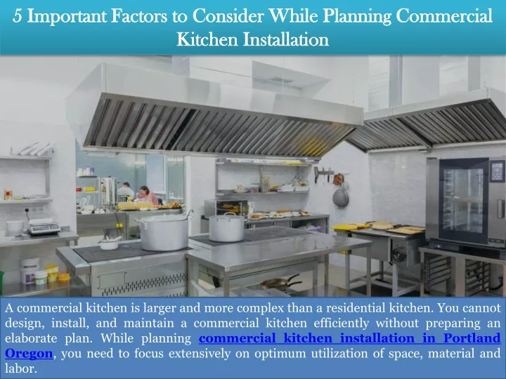 5 important factors to consider while planning commercial kitchen installation