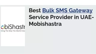 Bulk SMS Gateway- Mobishastra