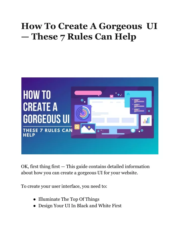 how to create a gorgeous ui these 7 rules can help