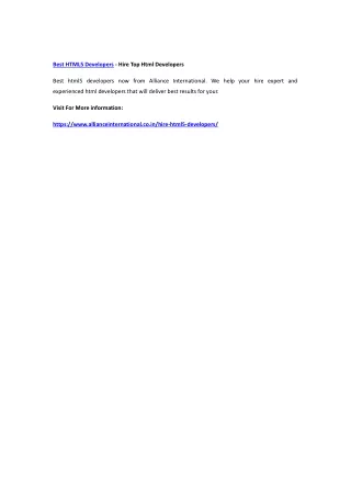 best html5 developers hire top html developers