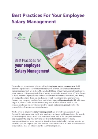 best practices for your employee salary management