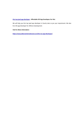 hire top ipad app developer affordable
