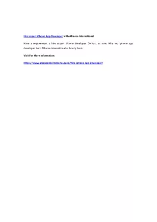hire expert iphone app developer with alliance