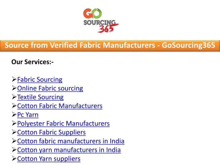 source from verified fabric manufacturers