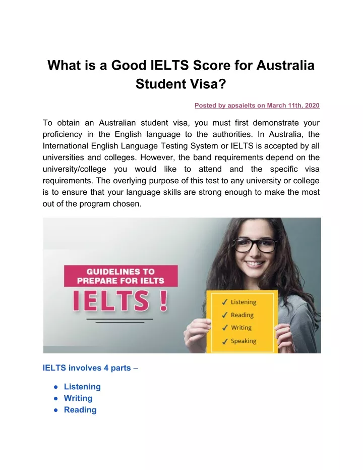 what is a good ielts score for australia student