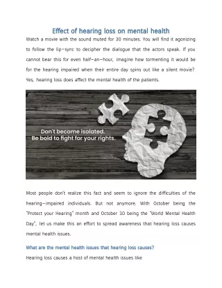 effect of hearing loss on mental health watch
