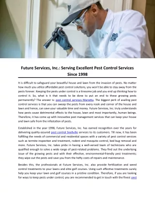 future services inc serving excellent pest