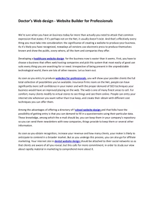 doctor s web design website builder