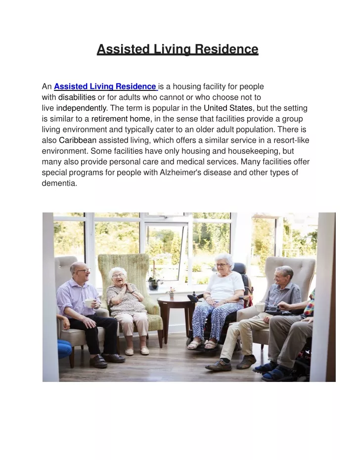assisted living residence
