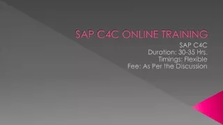 C4C Technical Training | SAP C4C Training | SAP C4C Training Online