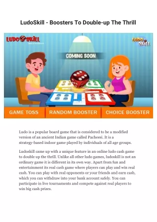 LudoSkill - Boosters To Double-up The Thrill