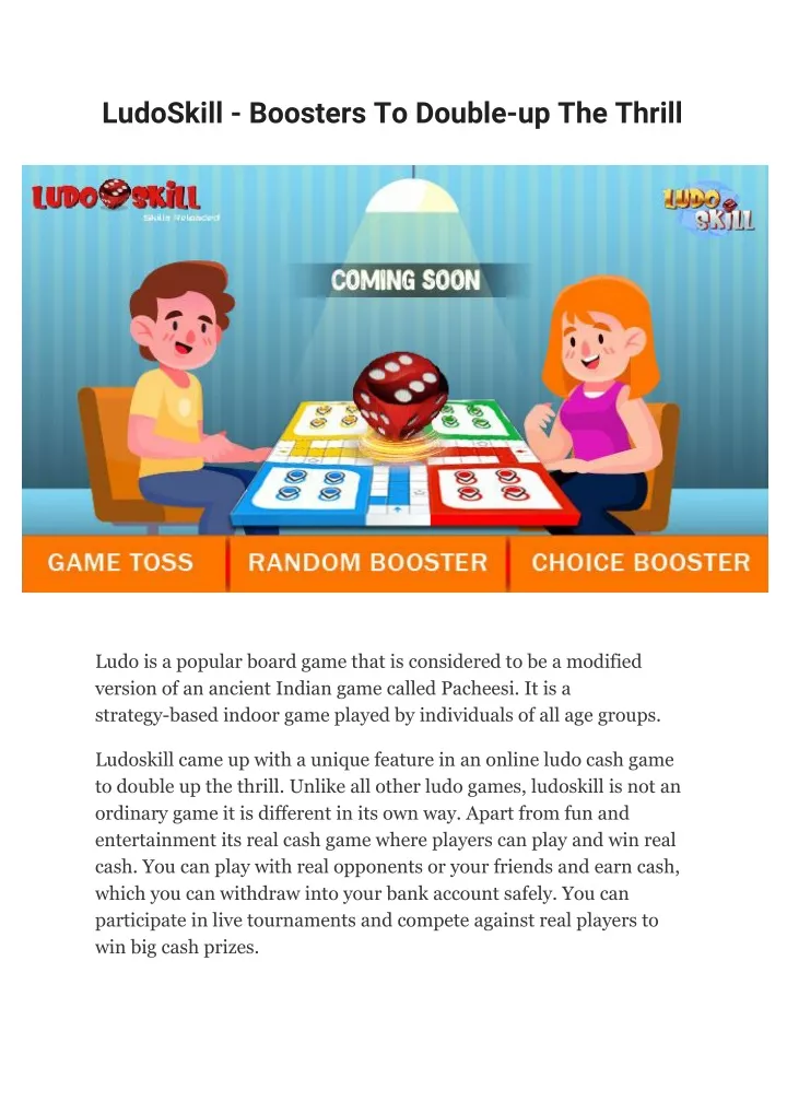 ludoskill boosters to double up the thrill