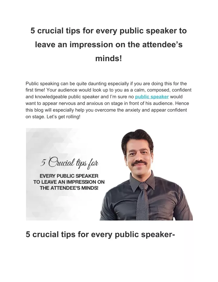 5 crucial tips for every public speaker to