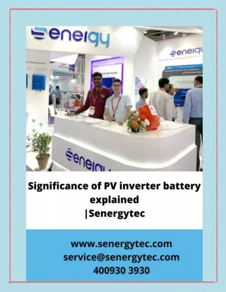Significance of PV inverter battery explained – Senergytec