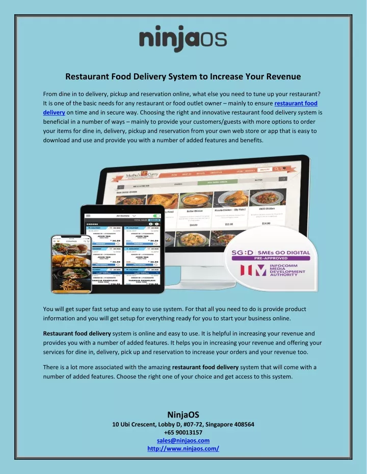 restaurant food delivery system to increase your