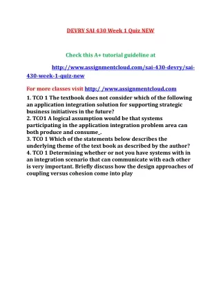 devry sai 430 week 1 quiz new