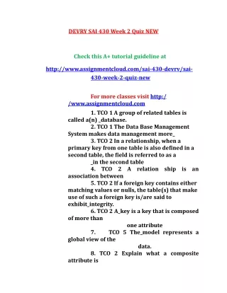 devry sai 430 week 2 quiz new