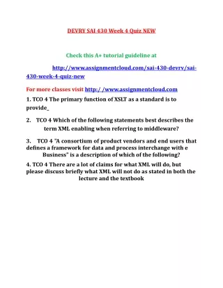 devry sai 430 week 4 quiz new