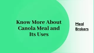 Know More About Canola Meal and Its Uses