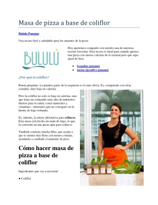 masa de pizza a base de coliflor