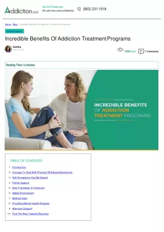 Incredible Benefits Of Addiction Treatment Programs