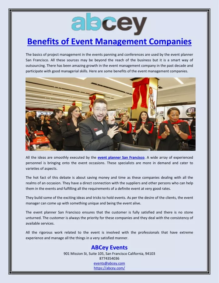 benefits of event management companies