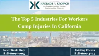 the top 5 industries for workers comp injuries