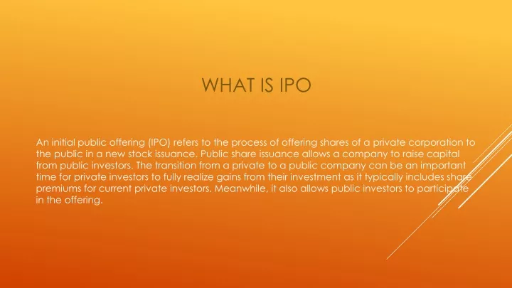 what is ipo